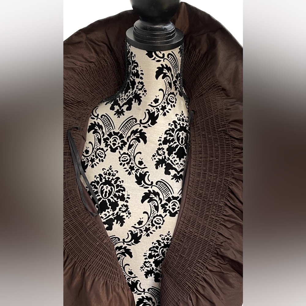 Dark Brown Ruffled Cardigan 2XL - Picture 4 of 9